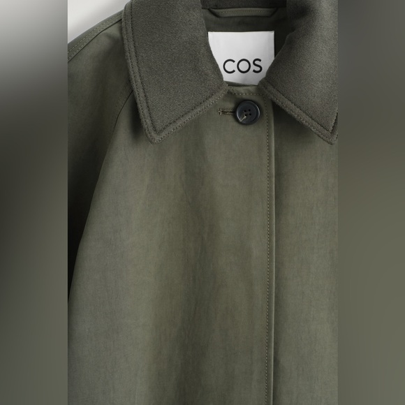 COS Wool-Trimmed Long Car Coat - Khaki - Size Small (LEAVING ON VACATION SOON) - Picture 7 of 9